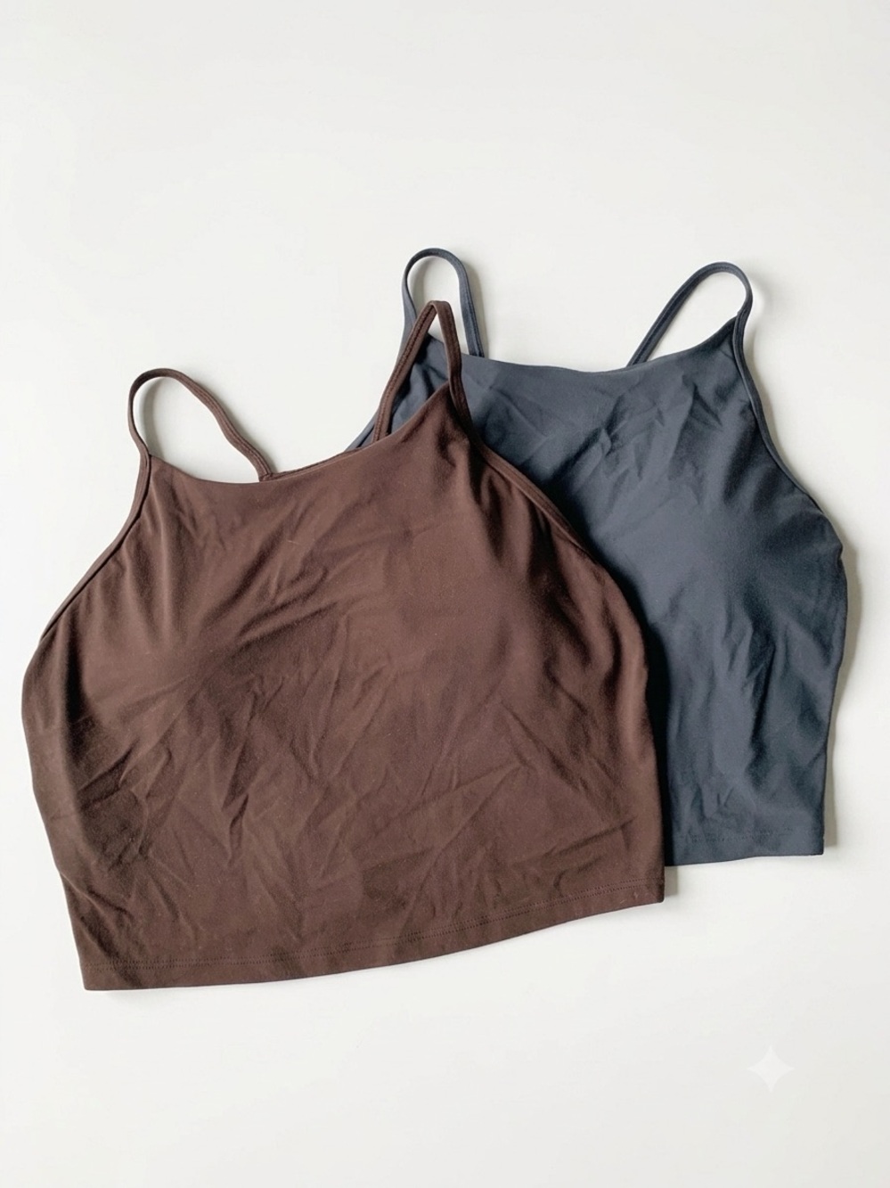 Bundle of 2 Old Navy Sports Bras Large Brown and Navy Blue